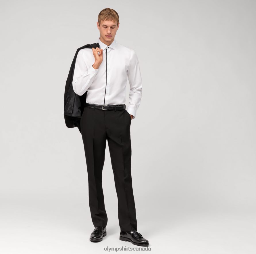 OLYMP No Six Super Slim Business Shirt Modern Kent White H2P42H186 Clothing