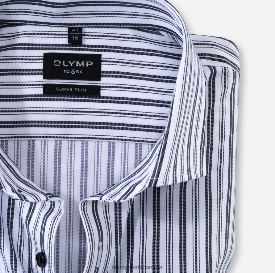 OLYMP No Six Super Slim Business Shirt Royal Kent Black H2P42H196 Clothing