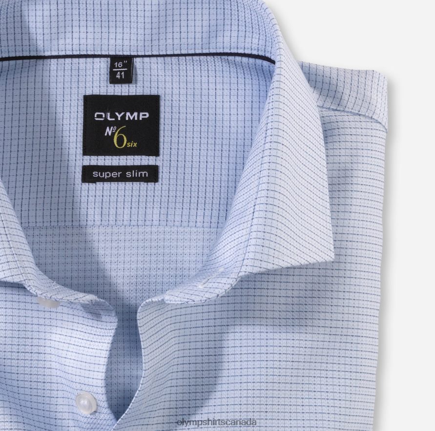 OLYMP No Six Super Slim Business Shirt Royal Kent Bleu H2P42H59 Clothing