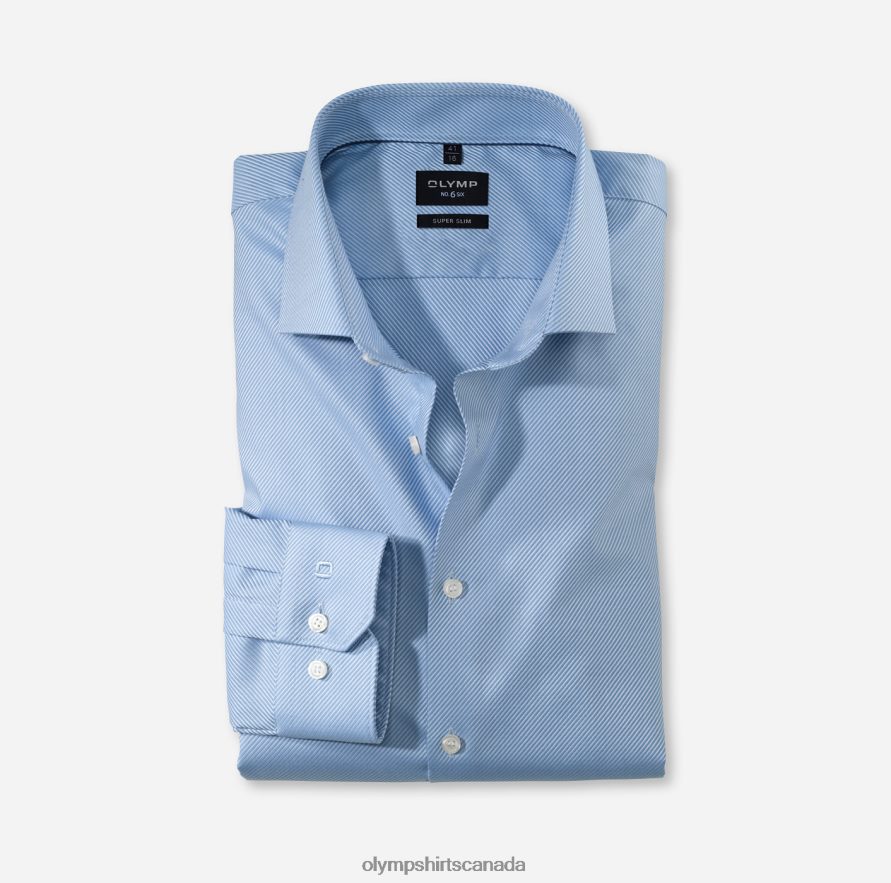 OLYMP No Six Super Slim Business Shirt Royal Kent Bleu H2P42H85 Clothing