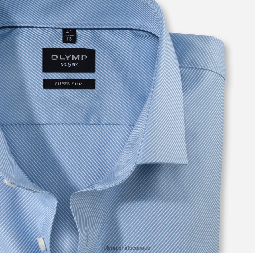 OLYMP No Six Super Slim Business Shirt Royal Kent Bleu H2P42H85 Clothing