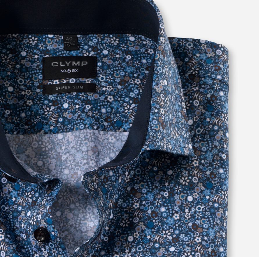 OLYMP No Six Super Slim Business Shirt Royal Kent Natural H2P42H164 Clothing