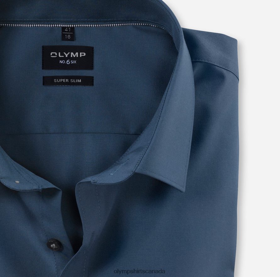 OLYMP No Six Super Slim Business Shirt Urban Kent Smoke Blue H2P42H266 Clothing