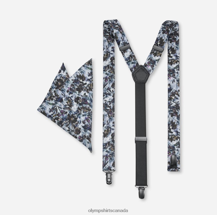 OLYMP Suspenders Set / Pocket Square Set Bleu H2P42H2659 Accessories