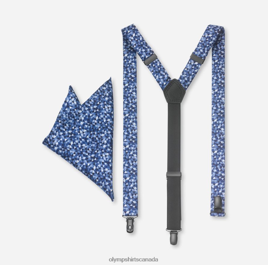 OLYMP Suspenders Set / Pocket Square Set Marine H2P42H2660 Accessories