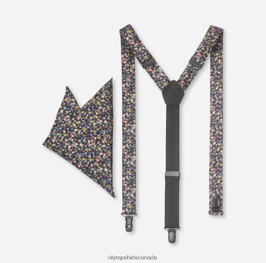 OLYMP Suspenders Set / Pocket Square Set Olive H2P42H2651 Accessories