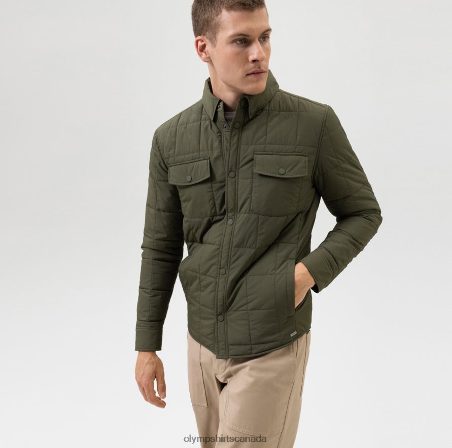 OLYMP Sweat Modern Fit Jacket Olive H2P42H2188 Clothing