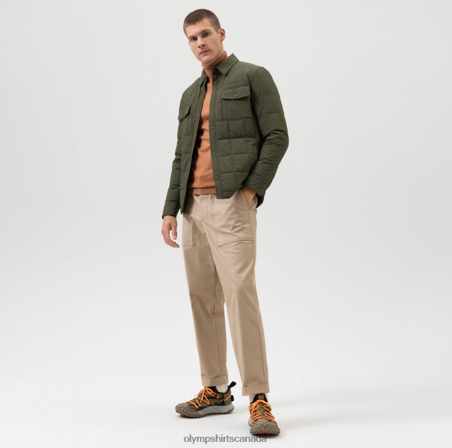 OLYMP Sweat Modern Fit Jacket Olive H2P42H2188 Clothing