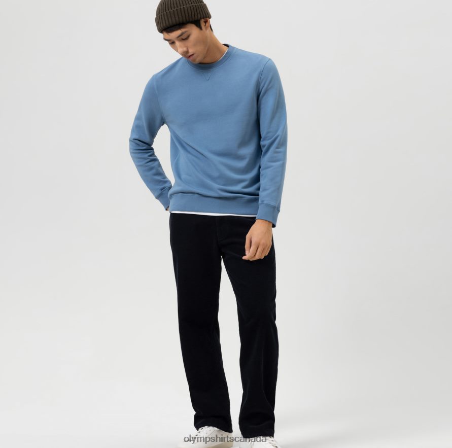 OLYMP Sweat Modern Fit Smoke Blue H2P42H1913 Clothing