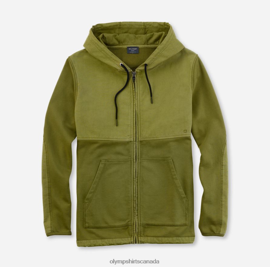 OLYMP Sweat Modern Fit Sweat Jacket Lime Green H2P42H1946 Clothing