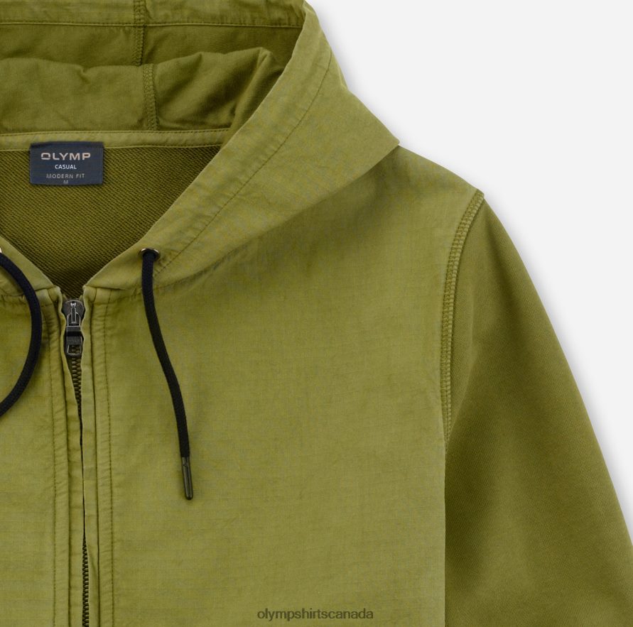 OLYMP Sweat Modern Fit Sweat Jacket Lime Green H2P42H1946 Clothing