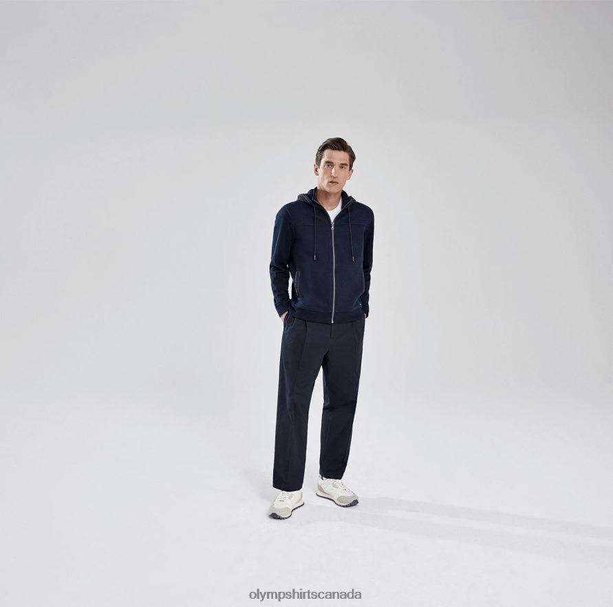 OLYMP Sweat Modern Fit Sweat Jacket Marine H2P42H1947 Clothing