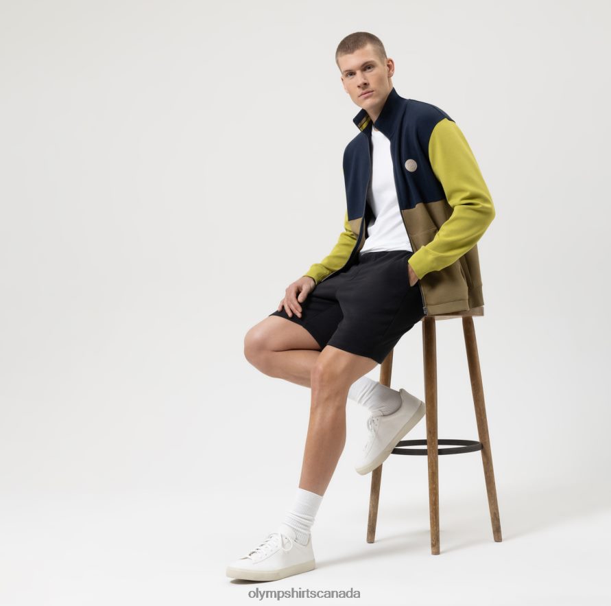 OLYMP Sweat Modern Fit Sweat Jacket Midnight Blue H2P42H1930 Clothing