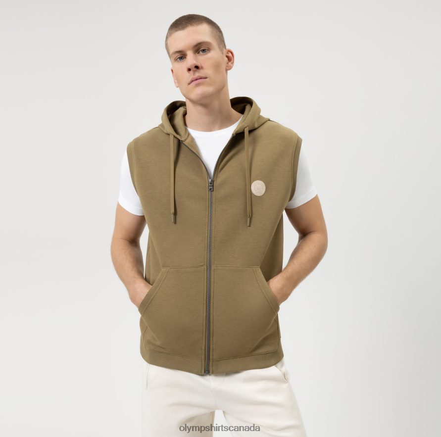 OLYMP Sweat Modern Fit Vest Khaki H2P42H2184 Clothing
