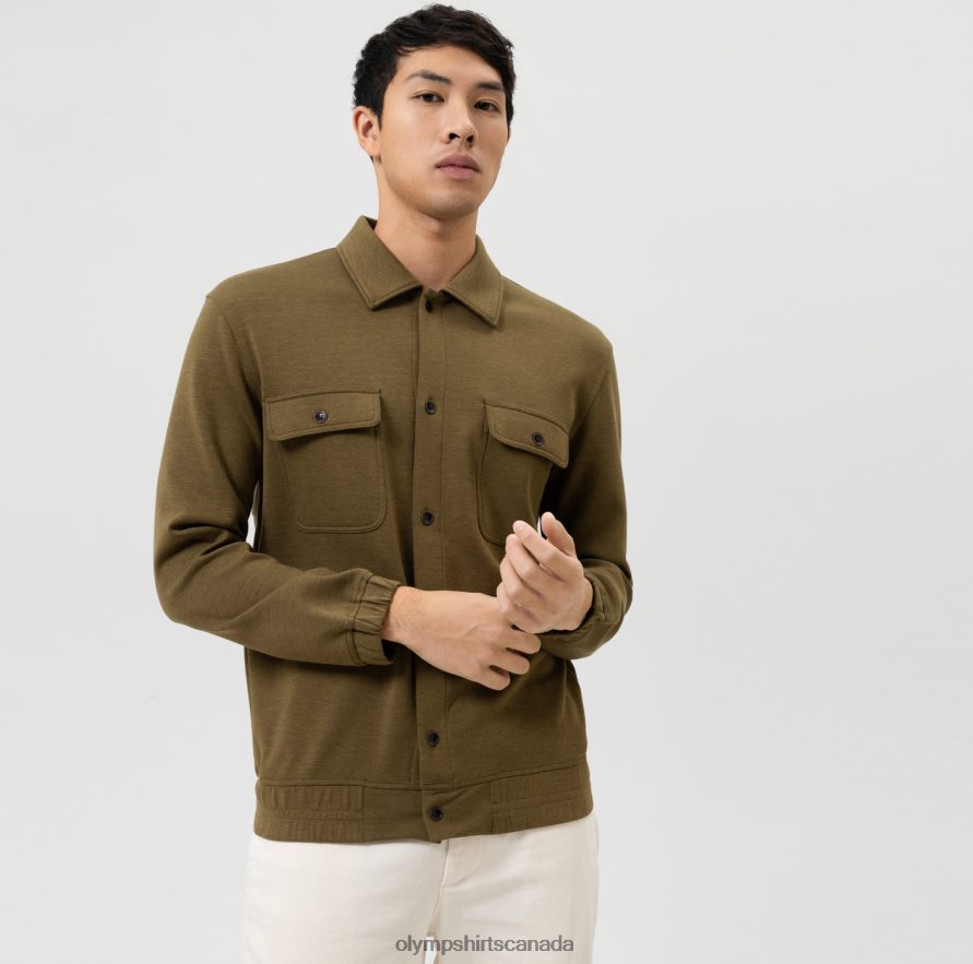 OLYMP Sweat Overshirt Olive H2P42H1951 Clothing
