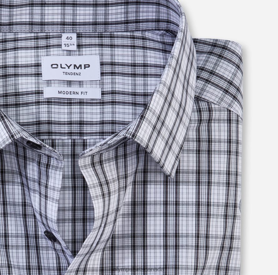 OLYMP Tendenz Modern Fit Business Shirt New Kent Black H2P42H1721 Clothing