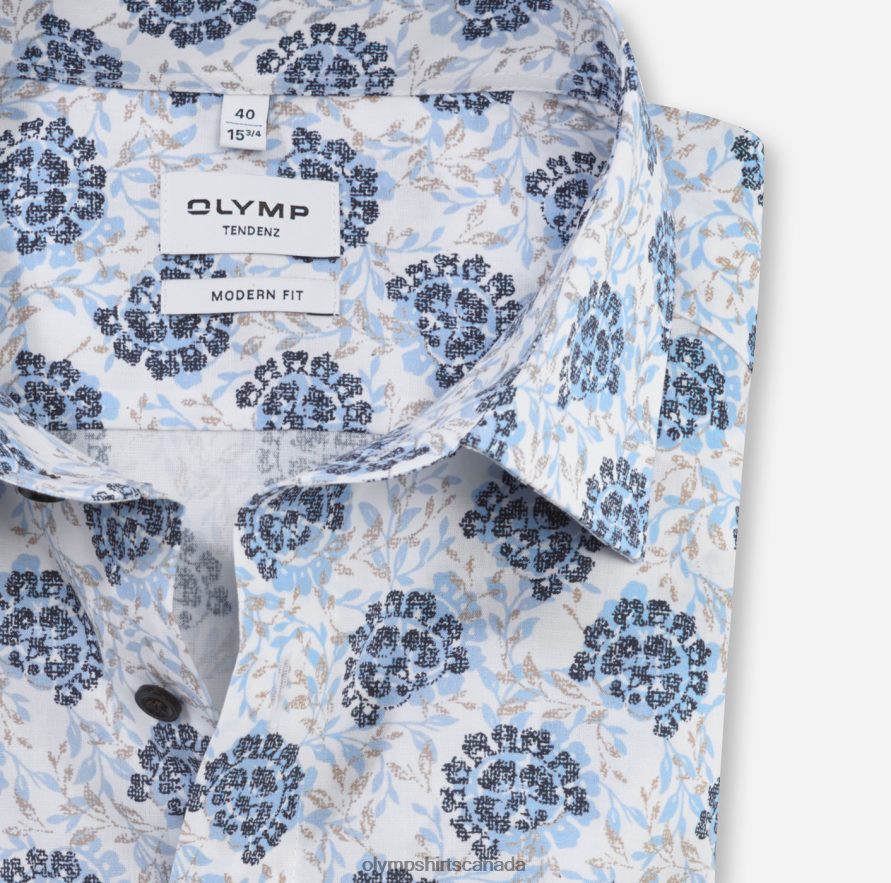 OLYMP Tendenz Modern Fit Business Shirt New Kent Bleu H2P42H1710 Clothing