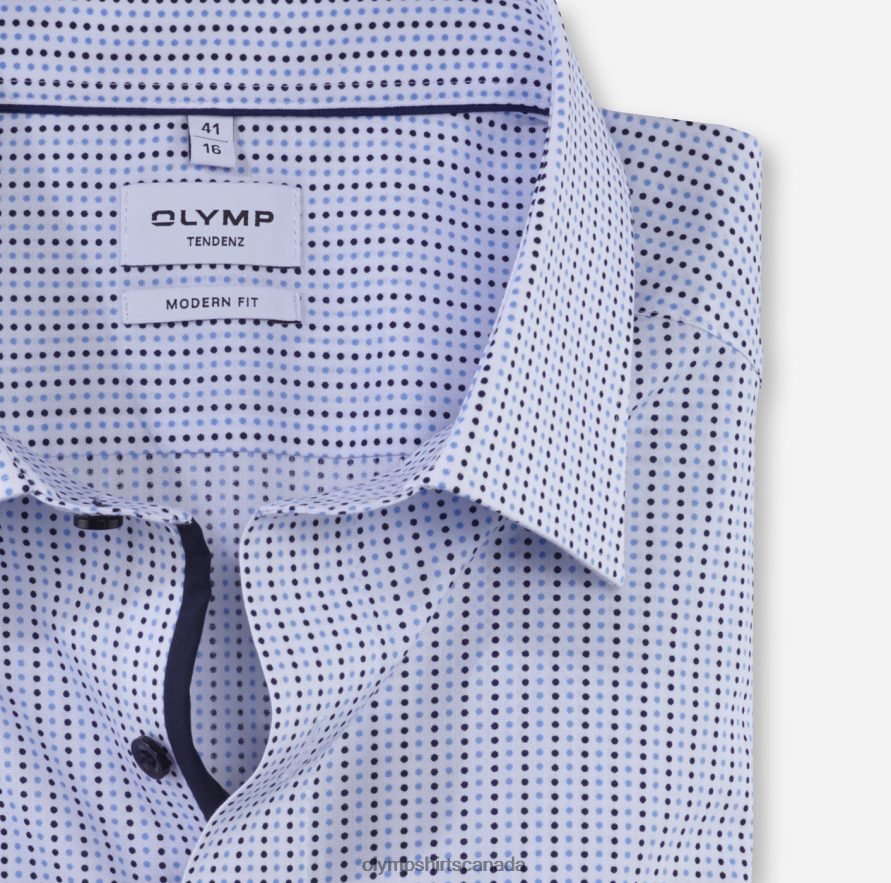 OLYMP Tendenz Modern Fit Business Shirt New Kent Bleu H2P42H1714 Clothing