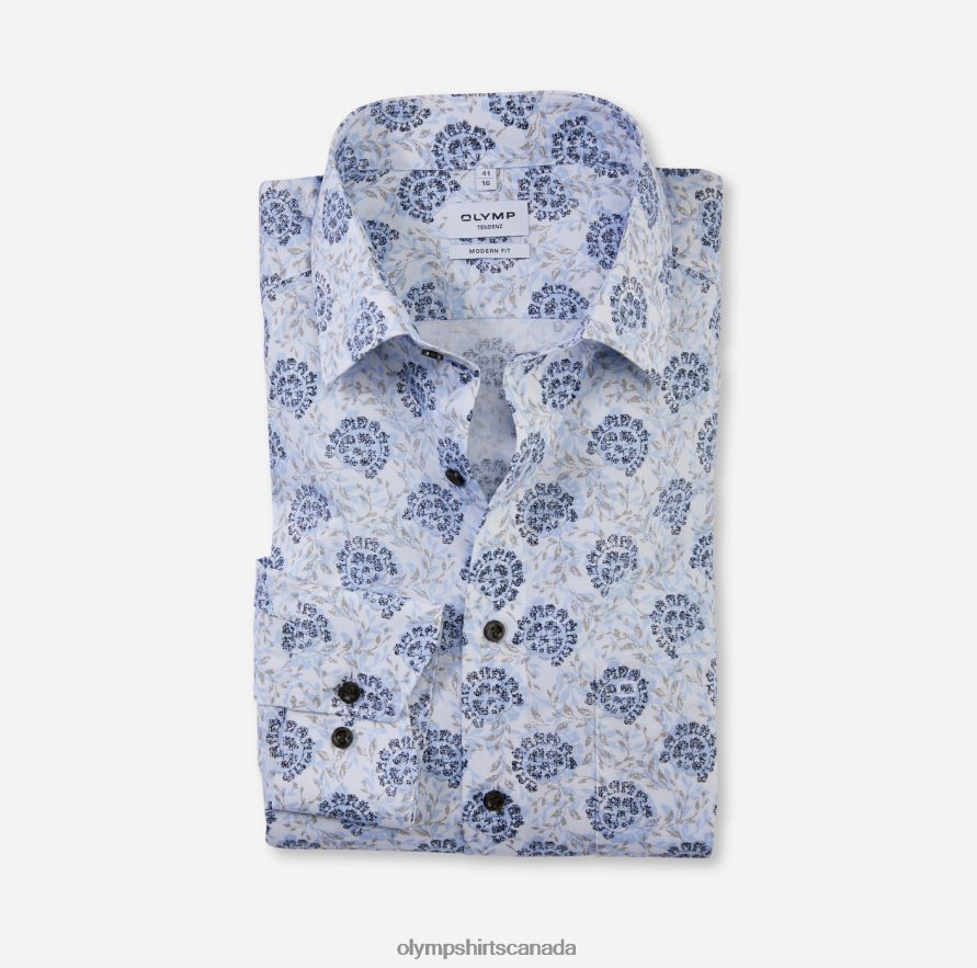 OLYMP Tendenz Modern Fit Business Shirt New Kent Bleu H2P42H1720 Clothing