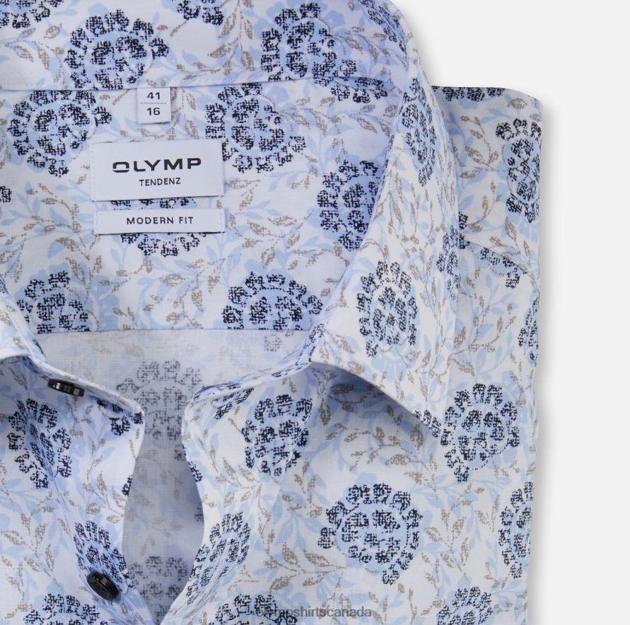 OLYMP Tendenz Modern Fit Business Shirt New Kent Bleu H2P42H1720 Clothing