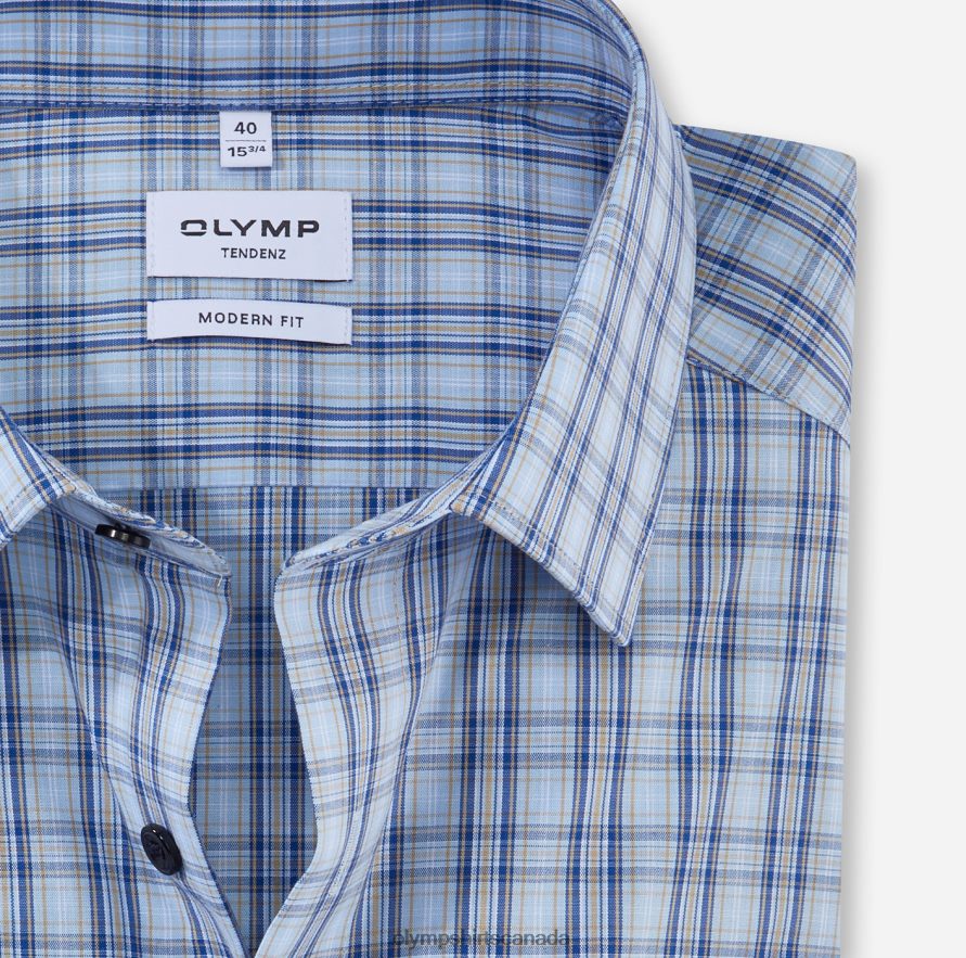 OLYMP Tendenz Modern Fit Business Shirt New Kent Bleu H2P42H1727 Clothing
