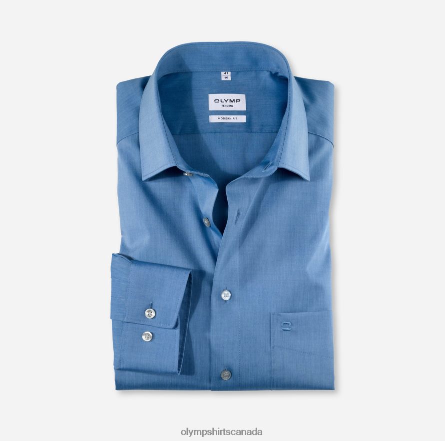 OLYMP Tendenz Modern Fit Business Shirt New Kent Blue H2P42H1745 Clothing