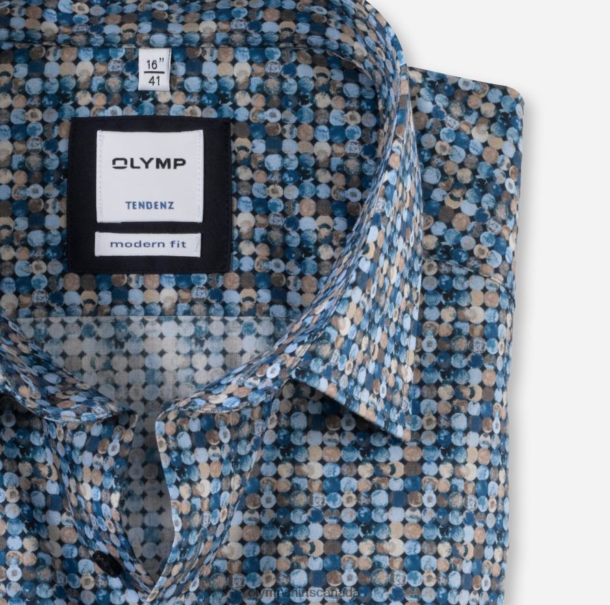 OLYMP Tendenz Modern Fit Business Shirt New Kent Brown H2P42H1743 Clothing