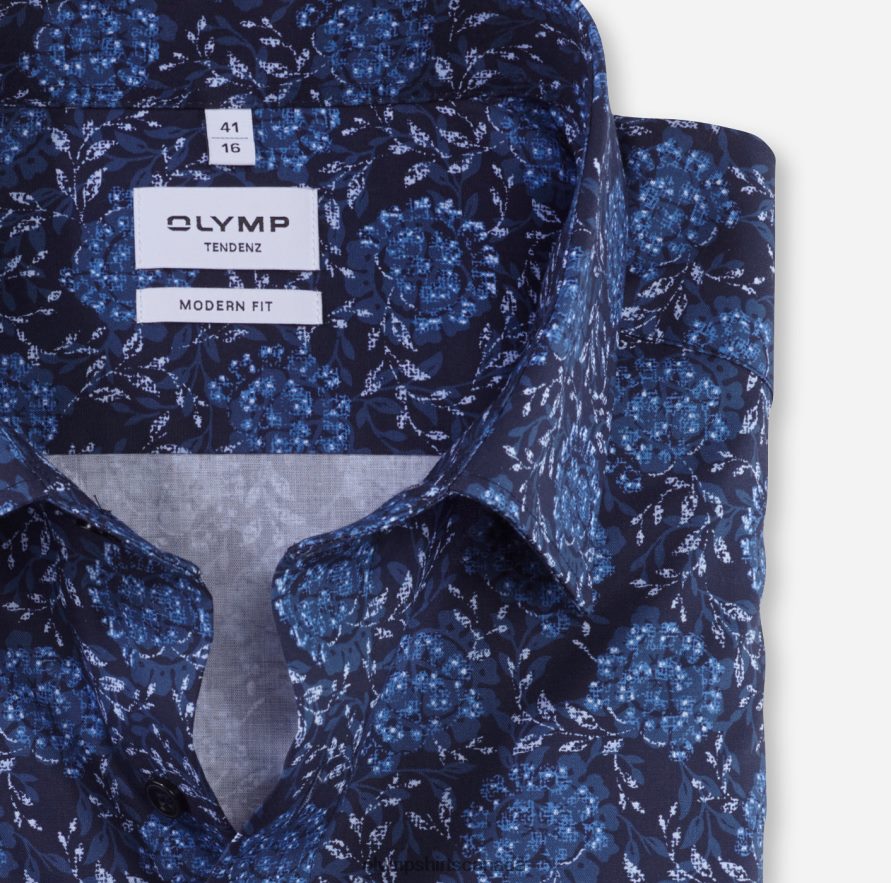 OLYMP Tendenz Modern Fit Business Shirt New Kent Marine H2P42H1717 Clothing