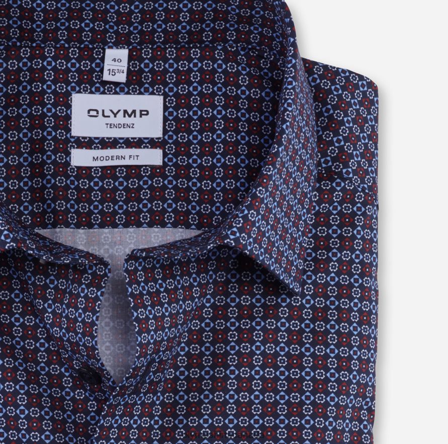 OLYMP Tendenz Modern Fit Business Shirt New Kent Red H2P42H1715 Clothing