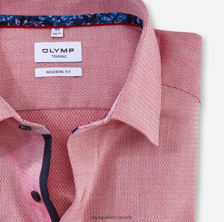 OLYMP Tendenz Modern Fit Business Shirt New Kent Red H2P42H1734 Clothing