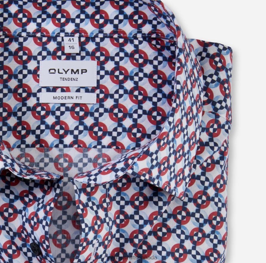 OLYMP Tendenz Modern Fit Business Shirt New Kent Red H2P42H1737 Clothing