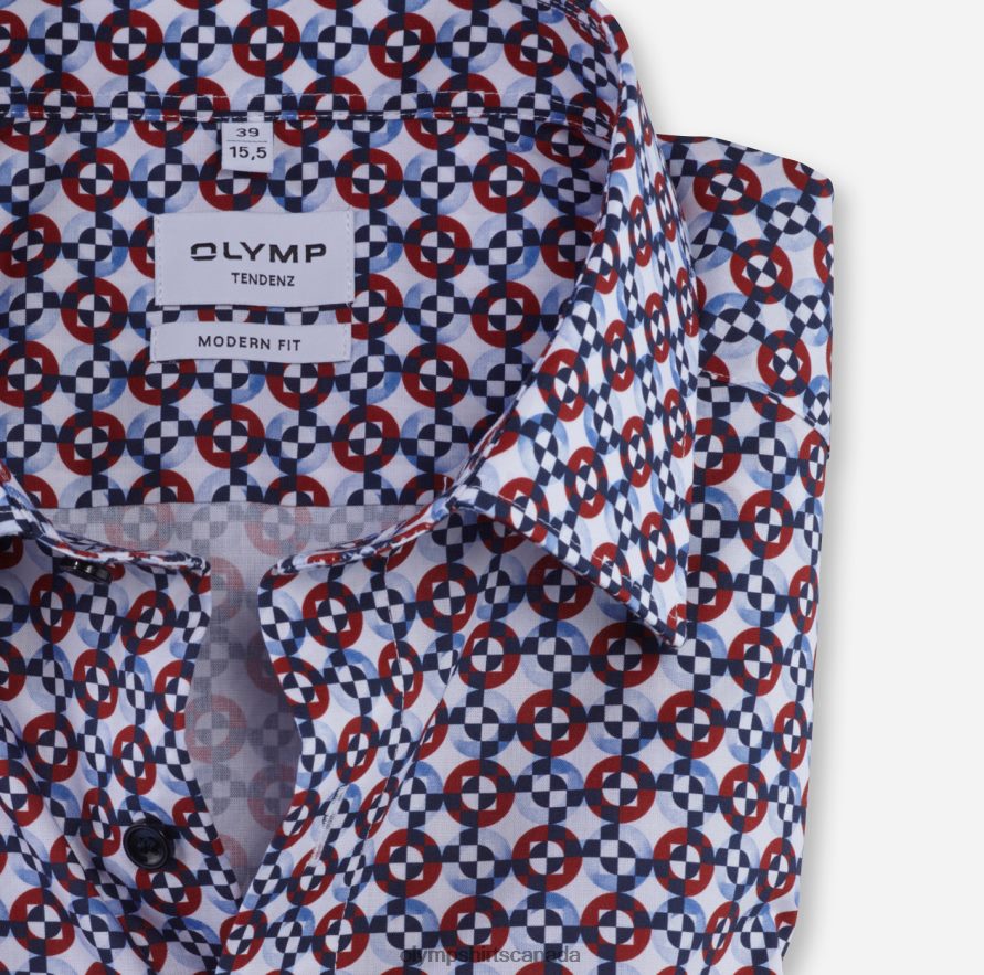 OLYMP Tendenz Modern Fit Business Shirt New Kent Red H2P42H1740 Clothing