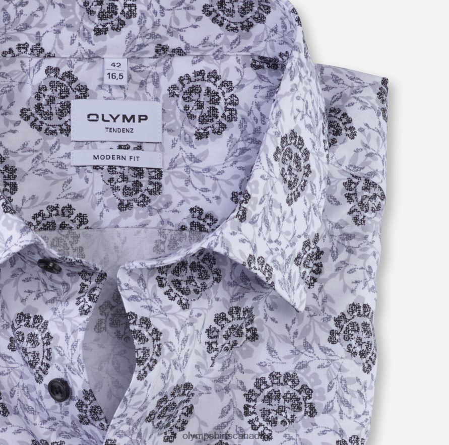 OLYMP Tendenz Modern Fit Business Shirt New Kent Silver Grey H2P42H1728 Clothing