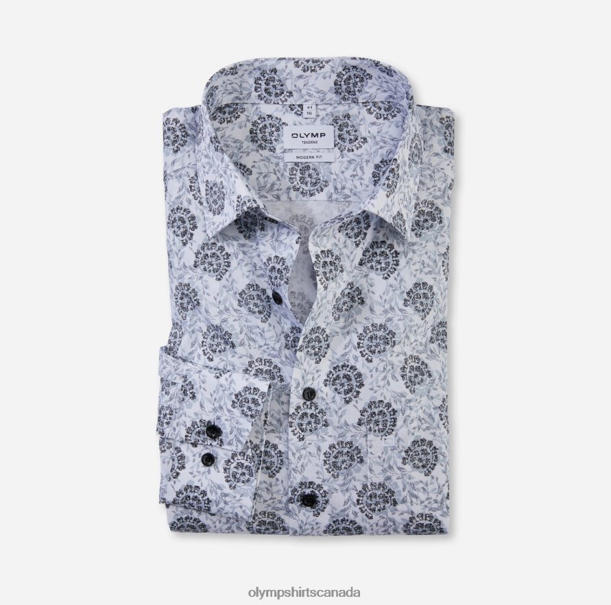 OLYMP Tendenz Modern Fit Business Shirt New Kent Silver Grey H2P42H1738 Clothing