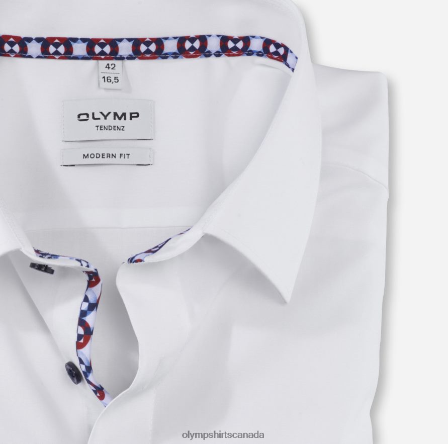OLYMP Tendenz Modern Fit Business Shirt New Kent White H2P42H1711 Clothing