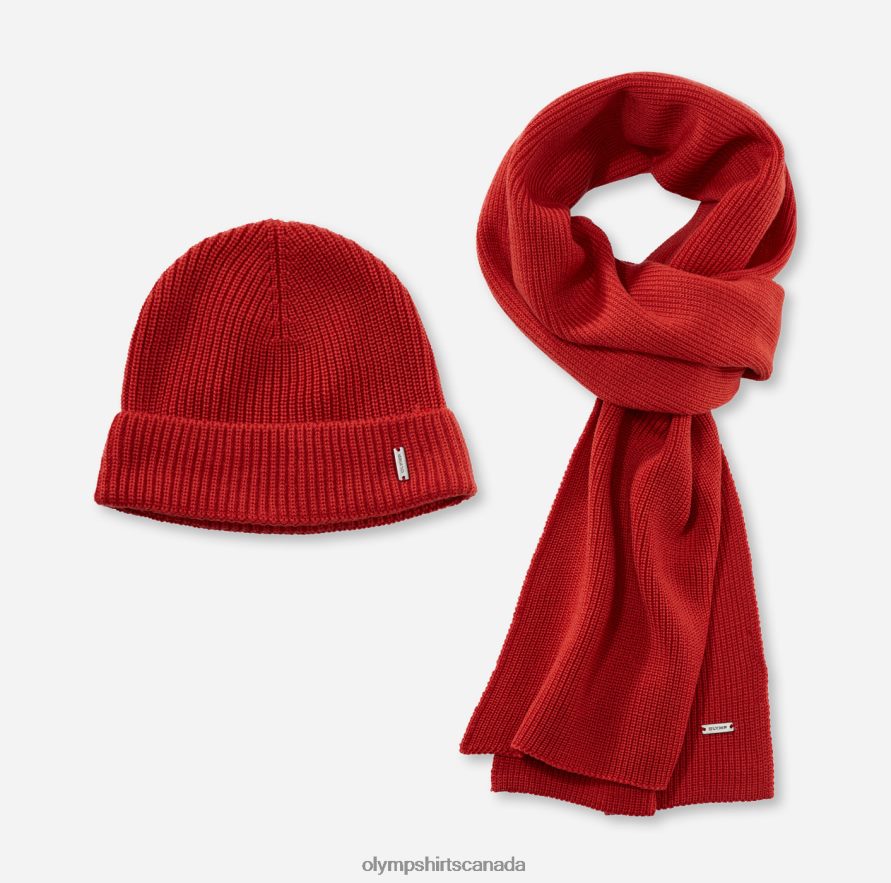 OLYMP Cap/Scarf Set Red Orange H2P42H2666 Accessories