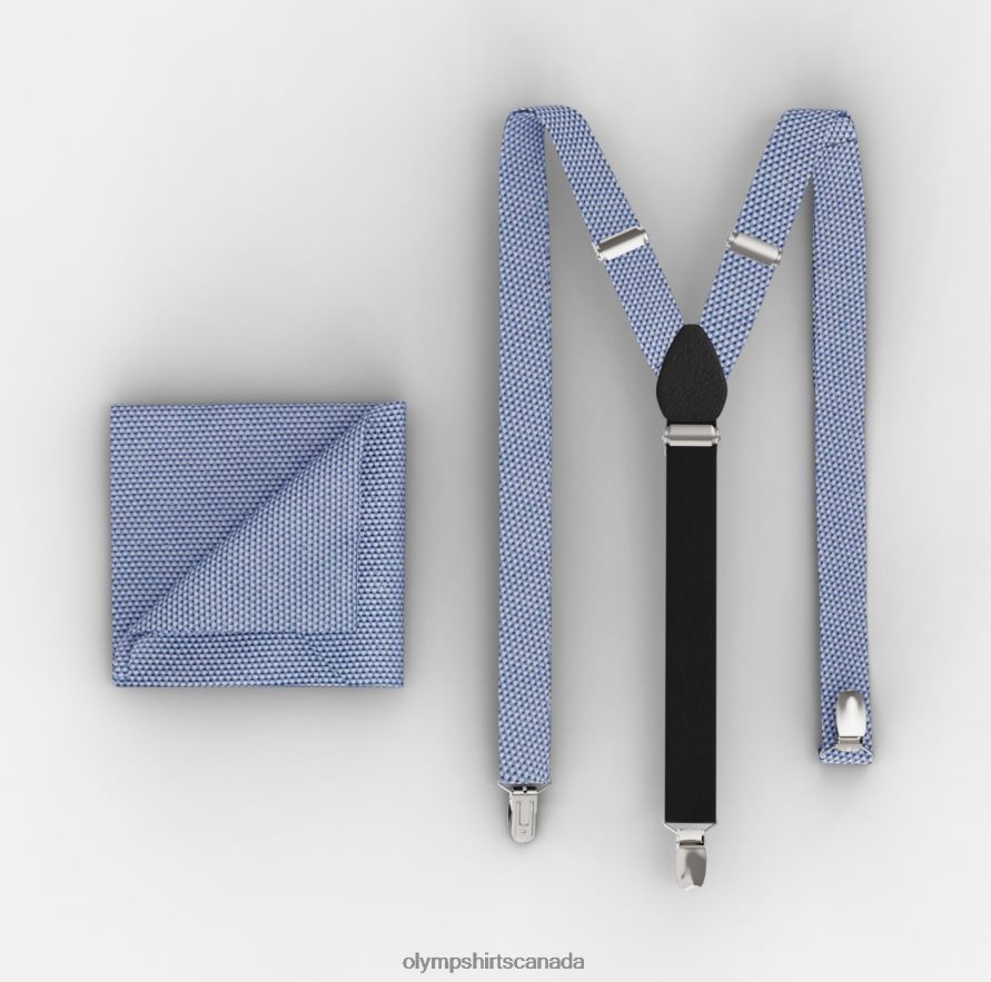 OLYMP Suspenders Set / Pocket Square Set Bleu H2P42H2639 Accessories