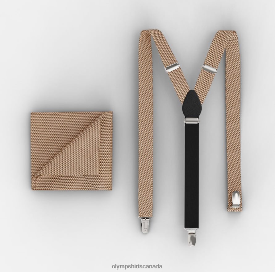 OLYMP Suspenders Set / Pocket Square Set Natural H2P42H2635 Accessories