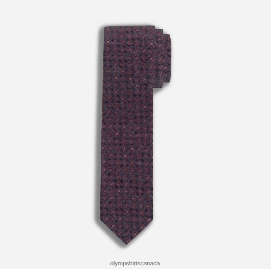 OLYMP Tie Slim 6,5 Cm, Dark Red H2P42H2318 Accessories