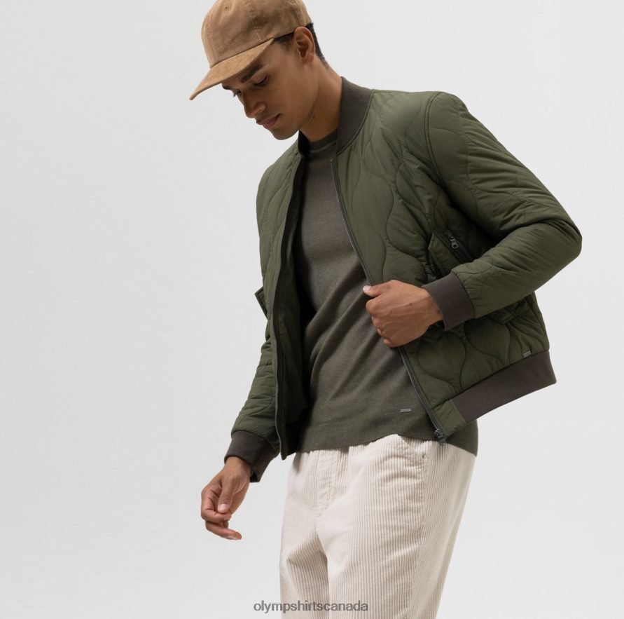 OLYMP Level Five Sweat Body Fit, Jacket, Olive H2P42H2192 Clothing