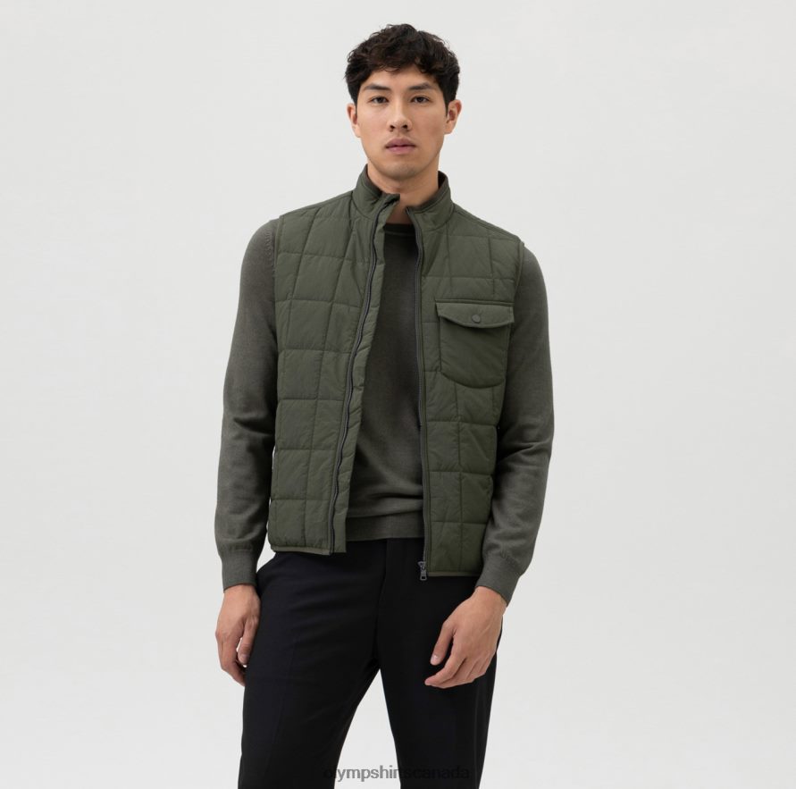 OLYMP Sweat Modern Fit, Vest, Olive H2P42H2189 Clothing
