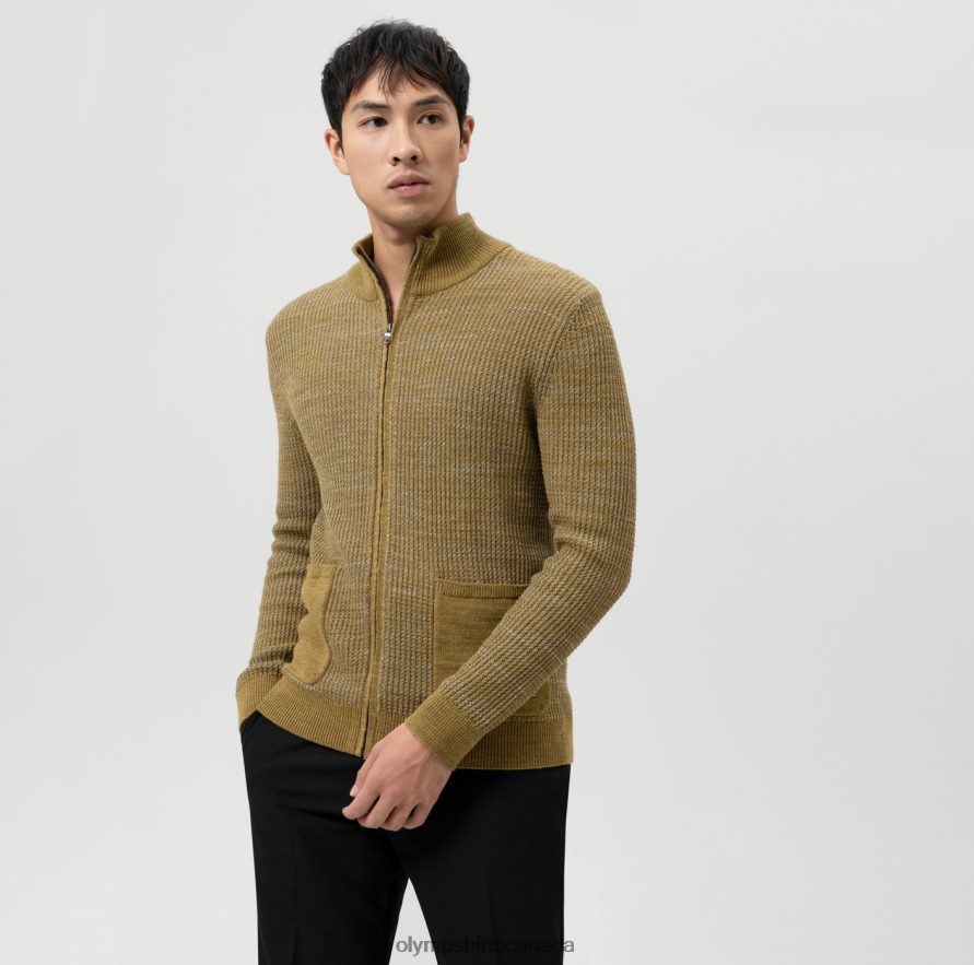 OLYMP Knitwear Modern Fit, Cardigan, Lime H2P42H1940 Clothing