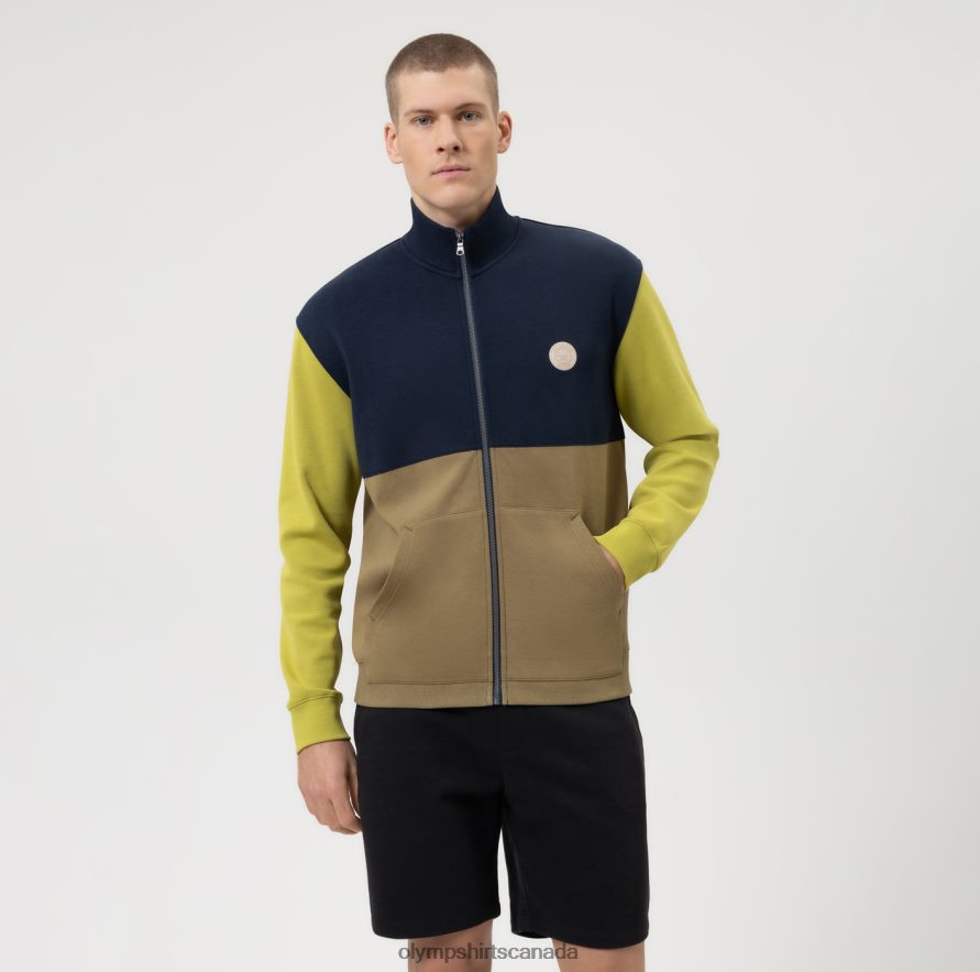 OLYMP Sweat Modern Fit, Sweat Jacket, Midnight Blue H2P42H1930 Clothing