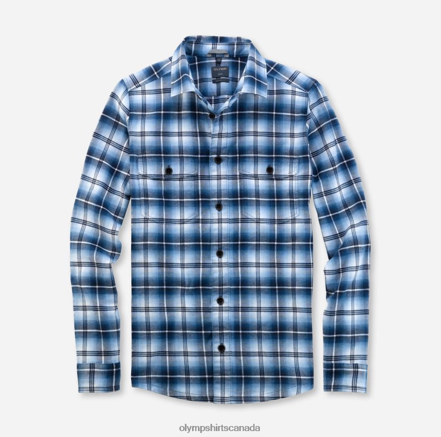 OLYMP Casual Overshirt, Casual Shirt, Kent, Marine H2P42H1975 Clothing