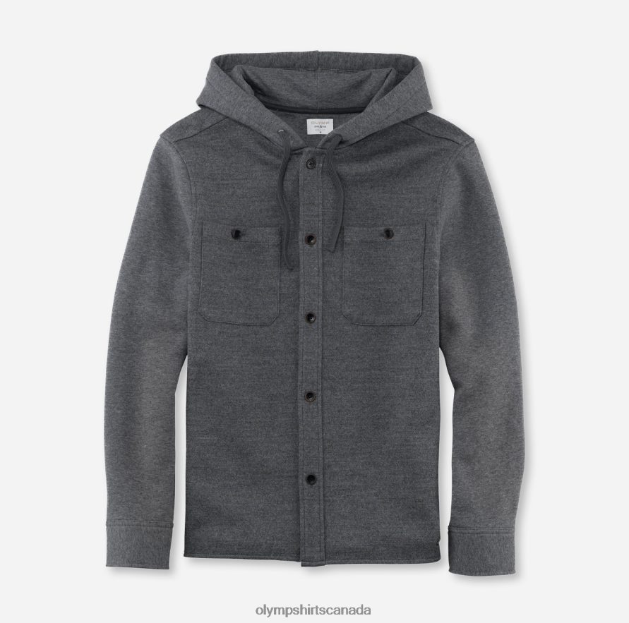 OLYMP Level Five Sweat Overshirt, Anthracite H2P42H1984 Clothing