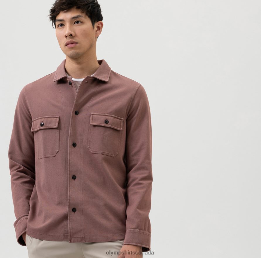 OLYMP Level Five Sweat Overshirt, Reddish Brown H2P42H1985 Clothing