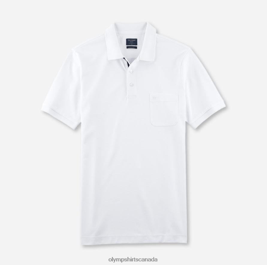 OLYMP Casual Modern Fit, Polo, White H2P42H2076 Clothing
