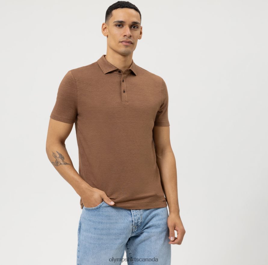 OLYMP Level Five Casual Body Fit, Polo, Brown H2P42H2161 Clothing