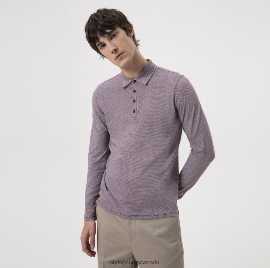 OLYMP Level Five Casual Body Fit, Polo, Plum H2P42H2182 Clothing