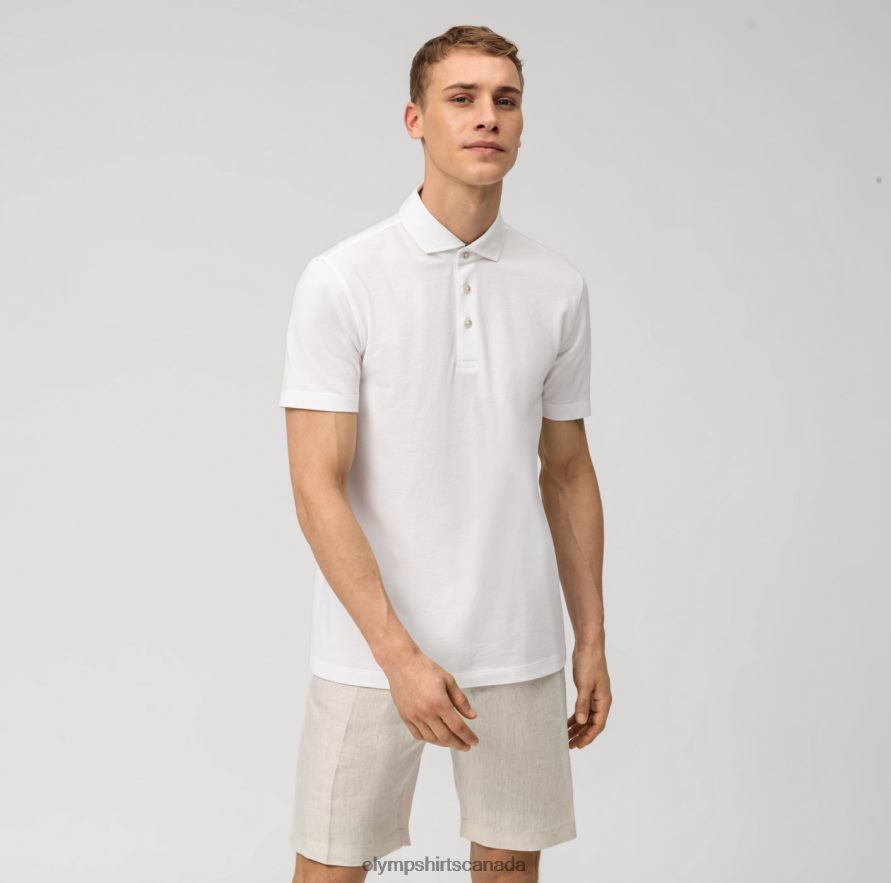 OLYMP Level Five Casual Body Fit, Polo, White H2P42H2092 Clothing